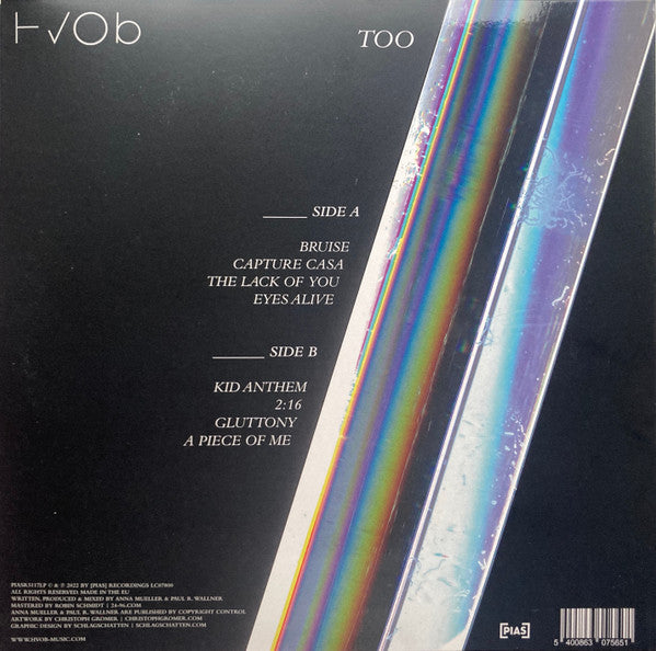 Hvob - Too - New LP Record 2022 PIAS Europe Black Vinyl - Electronic / Tech House / Deep House / Techno - Shuga Records