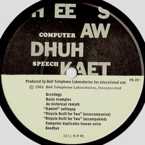 Computer Speech - Hee Saw Dhuh Kaet (He Saw The Cat) - VG+ 7" EP Record 1963 Bell Telephone Laboratories USA Vinyl - Education / Spoken Word / Musique Concrète - Shuga Records