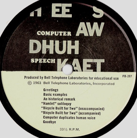 Computer Speech - Hee Saw Dhuh Kaet (He Saw The Cat) - VG+ 7" EP Record 1963 Bell Telephone Laboratories USA Vinyl - Education / Spoken Word / Musique Concrète