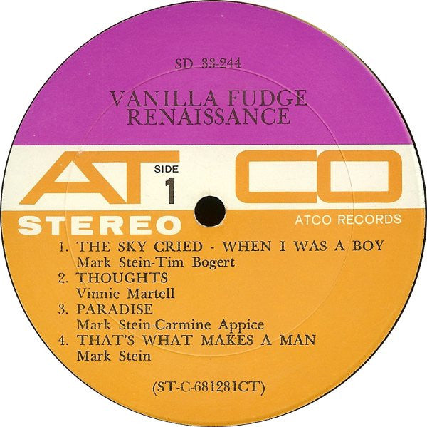 Vanilla Fudge - Renaissance - VG+ LP Record 1968 ATCO Purple Gold Label USA Original Vinyl - Psychedelic Rock - Shuga Records