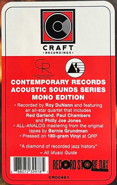 Art Pepper - Art Pepper Meets The Rhythm Section (1957) - Mint- LP Record Store Day 2022 Contemporary Craft RSD Mono 180 gram Vinyl - Jazz / Bop - Shuga Records
