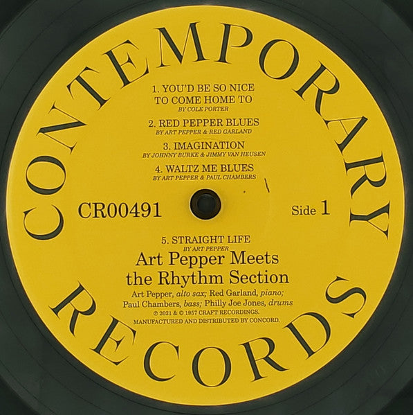 Art Pepper - Art Pepper Meets The Rhythm Section (1957) - Mint- LP Record Store Day 2022 Contemporary Craft RSD Mono 180 gram Vinyl - Jazz / Bop - Shuga Records