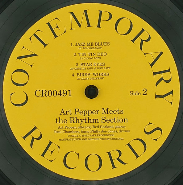 Art Pepper - Art Pepper Meets The Rhythm Section (1957) - New LP Record Store Day 2022 Contemporary Craft RSD Mono 180 gram Vinyl - Jazz / Bop - Shuga Records