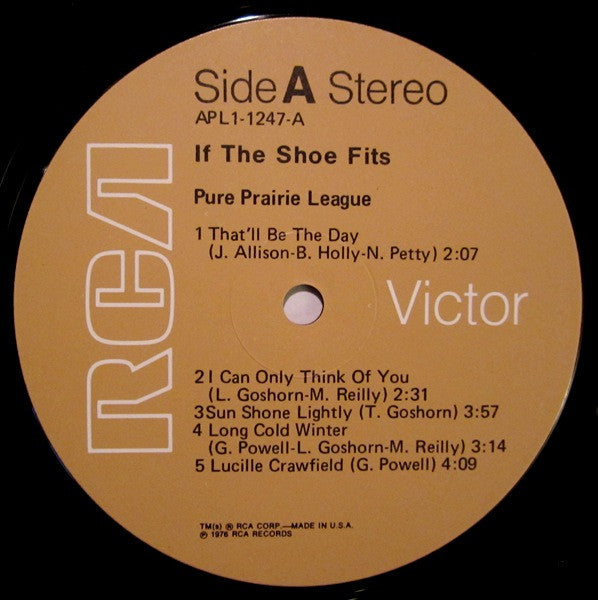 Pure Prairie League – If The Shoe Fits - Mint- LP Record 1976 RCA Victor Vinyl - Southern Rock
