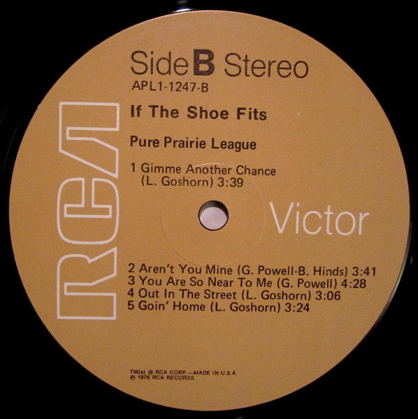 Pure Prairie League – If The Shoe Fits - Mint- LP Record 1976 RCA Victor Vinyl - Southern Rock