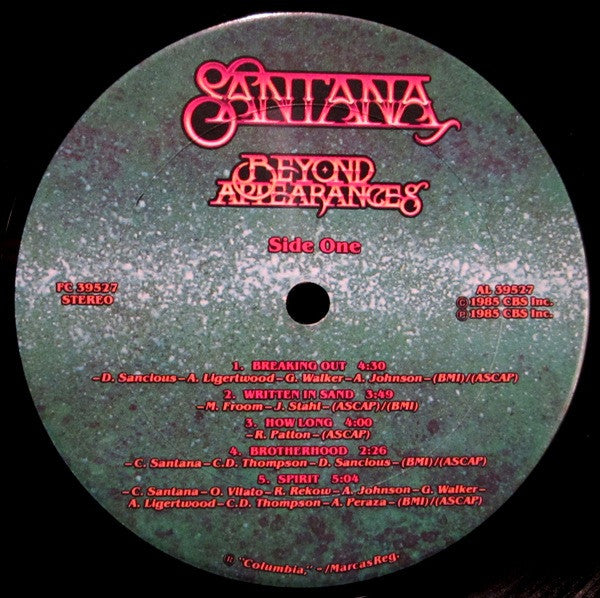 Carlos Santana – Beyond Appearances - Mint- LP Record 1985 Columbia USA Vinyl - Rock / Latin / Blues Rock