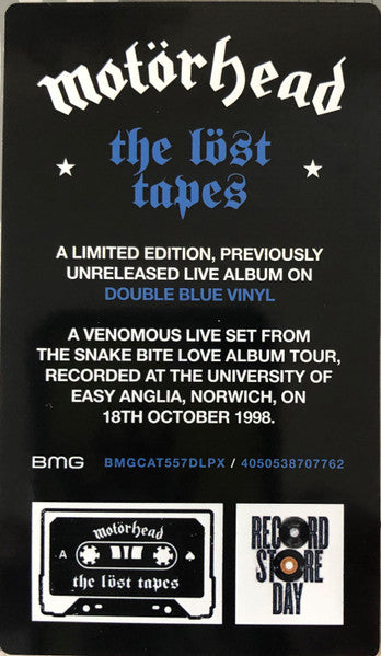 Motorhead - The Lost Tapes Vol. 2 (Live In Norwich 1998) - New 2 LP Record Store Day 2022 BMG RSD Murder One Blue Vinyl - Hard Rock / Metal / Rock & Roll - Shuga Records