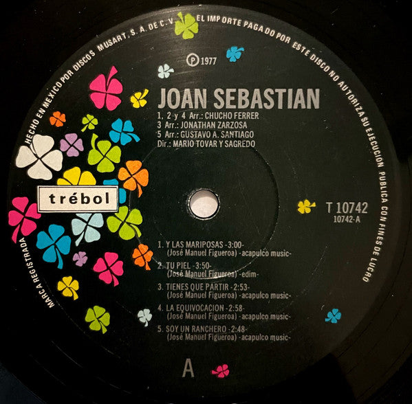 Joan Sebastian - Y Las Mariposas / Jilguero - VG+ LP Record 1977 Trebol Mexico Original Vinyl - Latin / Ranchera - Shuga Records