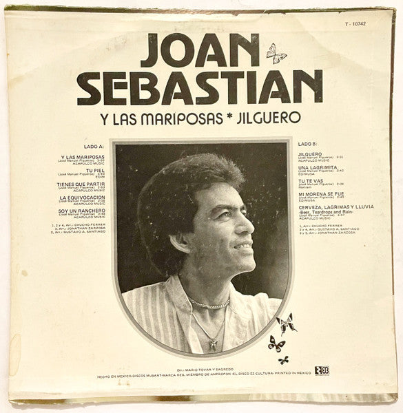 Joan Sebastian - Y Las Mariposas / Jilguero - VG+ LP Record 1977 Trebol Mexico Original Vinyl - Latin / Ranchera - Shuga Records