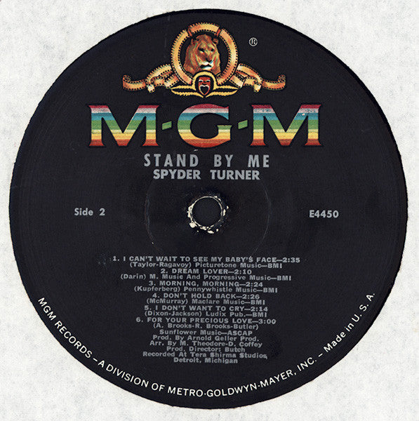 Spyder Turner - Stand By Me - VG LP Record 1967 MGMUSA Mono Original Vinyl - Soul - Shuga Records