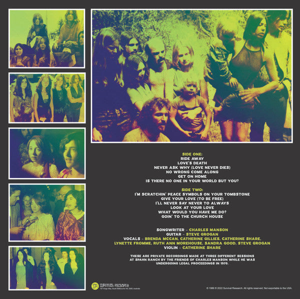 The Manson Family - The Manson Family Sings The Songs Of Charles Manson - New LP Record 2022 Survival Research Australia Vinyl - Folk - Shuga Records