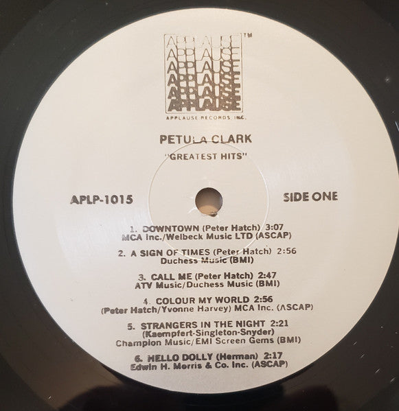 Petula Clark - Greatest Hits - Mint- LP Record 1982 Applause USA Vinyl - Pop Rock / Soft Rock - Shuga Records