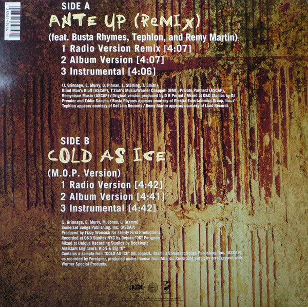 M.O.P. - Ante Up (Remix) - Mint- 12" Single Record USA Vinyl - Hip Hop - Shuga Records