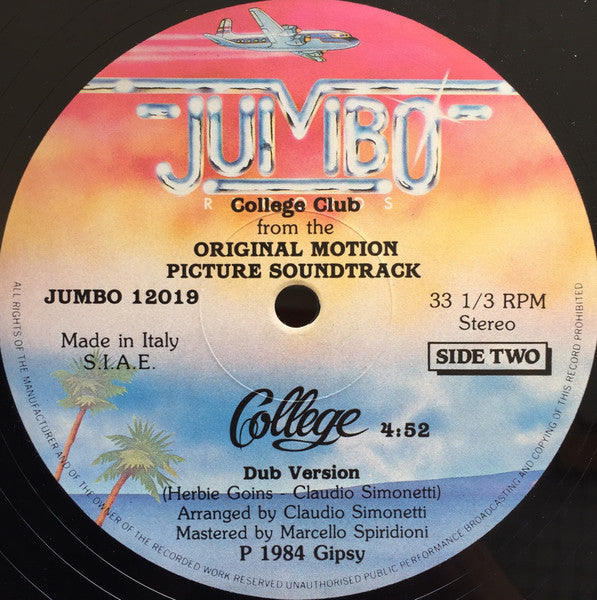 College Club - College - VG+ 12" Single Record 1984 Jumbo Italy Vinyl - Italo-Disco - Shuga Records