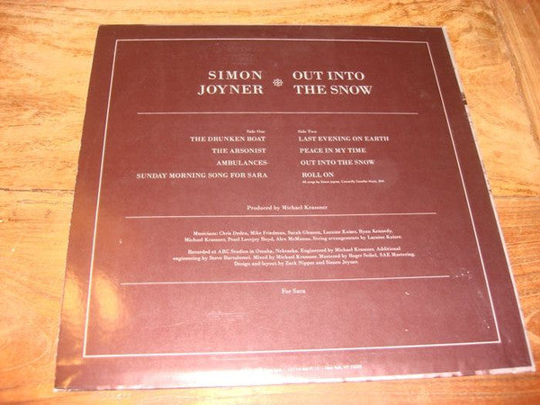 Simon Joyner - Out Into The Snow - VG+ LP Record 2009 Team Love USA Vinyl & Insert - Lo-Fi / Folk Rock / Indie Rock - Shuga Records
