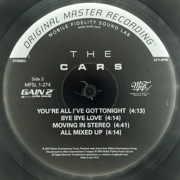 The Cars - The Cars (1978) - Mint- LP Record 2009 Mobile Fidelity Sound Lab 180 gram Vinyl & Numbered - Pop Rock / New Wave / Synth-pop - Shuga Records