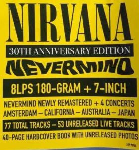 Nirvana - Nevermind 30th Anniversary Super Deluxe Edition - New 8 LP + 7" Box Set 2022 Geffen 180 gram VinylVinyl w/ 40 Page Hardcover Book - Rock / Alternative Rock - Shuga Records