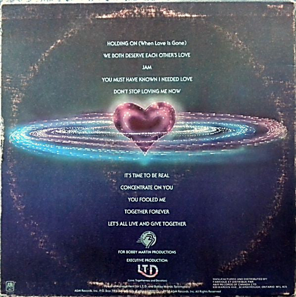 L.T.D. - Togetherness - VG+ LP Record 1978 Canada Original Press Vinyl - Disco / Soul / Funk - Shuga Records