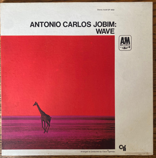 Antonio Carlos Jobim - Wave - VG+ LP Record 1967 CTI A&M Stereo USA RARE Terre Haute Red Cover Original Vinyl - Jazz / Bossa Nova / Latin Jazz - Shuga Records