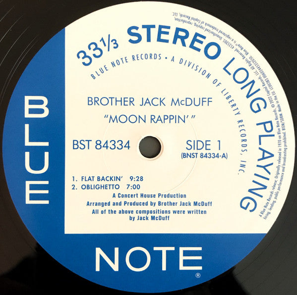 Brother Jack McDuff - Moon Rappin' (1970) - New LP Record 2022 Blue Note 180 gram Vinyl - Jazz / Jazz-Funk / Soul-Jazz - Shuga Records