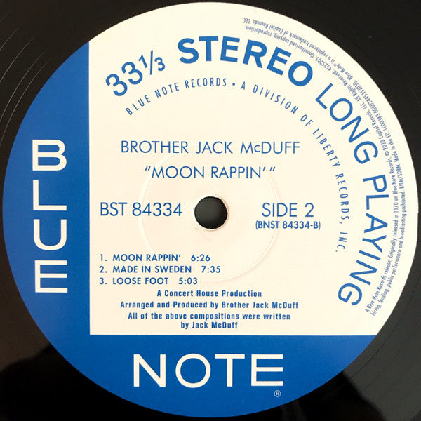 Brother Jack McDuff - Moon Rappin' (1970) - New LP Record 2022 Blue Note 180 gram Vinyl - Jazz / Jazz-Funk / Soul-Jazz - Shuga Records