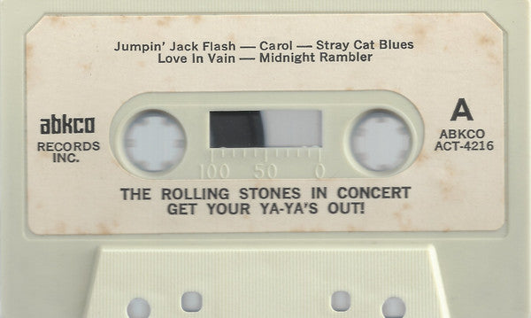 The Rolling Stones – Get Yer Ya-Ya's Out! - The Rolling Stones In Concert - VG+ Cassette Album 1970 ABKCO USA Original Clam-Shell Case - Classic Rock / Blues Rock / Pop Rock - Shuga Records