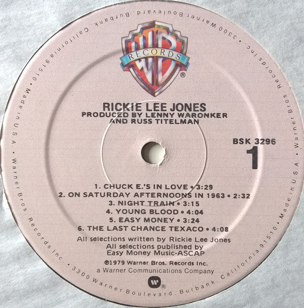 Rickie Lee Jones - Rickie Lee Jones - Mint- LP Record 1979 Warner Vinyl - Jazz Rock / Soul / R&B