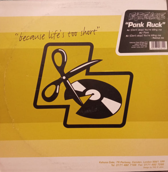 Fuselage - Ponk Ruck - New 12" Single Record 1998 UK Kahuna Cuts UK Vinyl - Breaks / Big Beat - Shuga Records