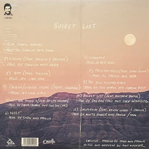 Saba - Bucket List Project (2017) - Mint- LP Record 2022 Yellow Unofficial Vinyl - Chicago Hip Hop - Shuga Records