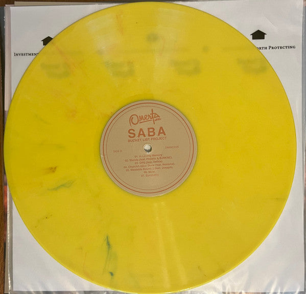 Saba - Bucket List Project (2017) - Mint- LP Record 2022 Yellow Unofficial Vinyl - Chicago Hip Hop - Shuga Records