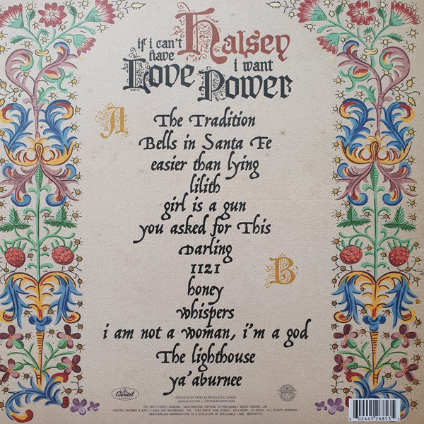 Halsey – If I Can't Have Love, I Want Power - New LP Record 2022 Capitol Purple Vinyl & Alternate Cover - Pop Rock / Industrial / Alternative Rock