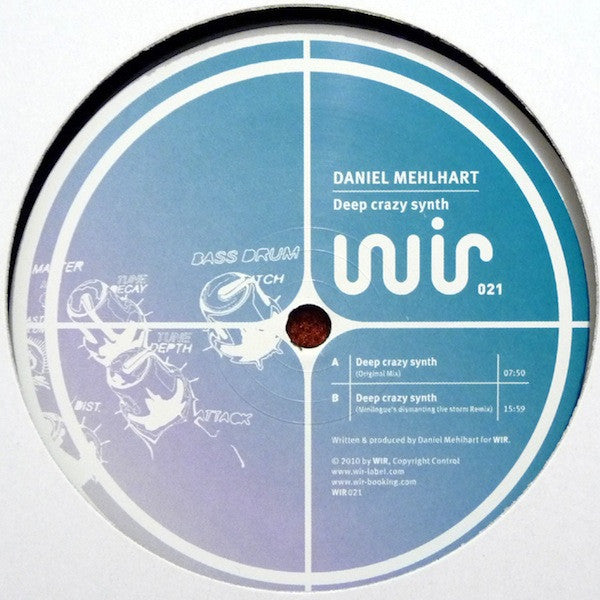 Daniel Mehlhart - Deep Crazy Synth - VG+ 12" Single Record 2010 Wir Germany Vinyl - Tech House / Minimal - Shuga Records