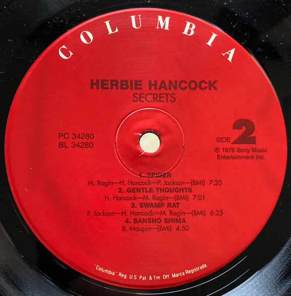 Herbie Hancock - Secrets (1976) - VG+ LP Record 1980s Columbia USA Vinyl - Jazz-Funk / Future Jazz / Jazzdance - Shuga Records