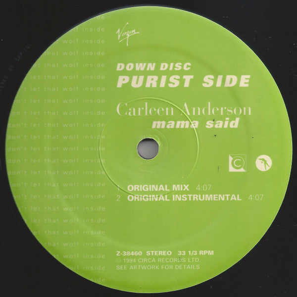 Carleen Anderson - Mama Said (Phillip Damien & K-Klass Remixes) - Mint- 2x 12" Single Record 1994 Circa Virgin USA Vinyl - Deep House / Garage House - Shuga Records