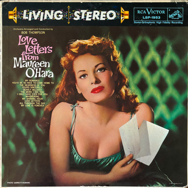 Maureen O'Hara - Love Letters From Maureen O'Hara - VG+ LP Record 1959 RCA Victor Living Stereo USA Vinyl - Jazz / Vocal / Exotica - Shuga Records
