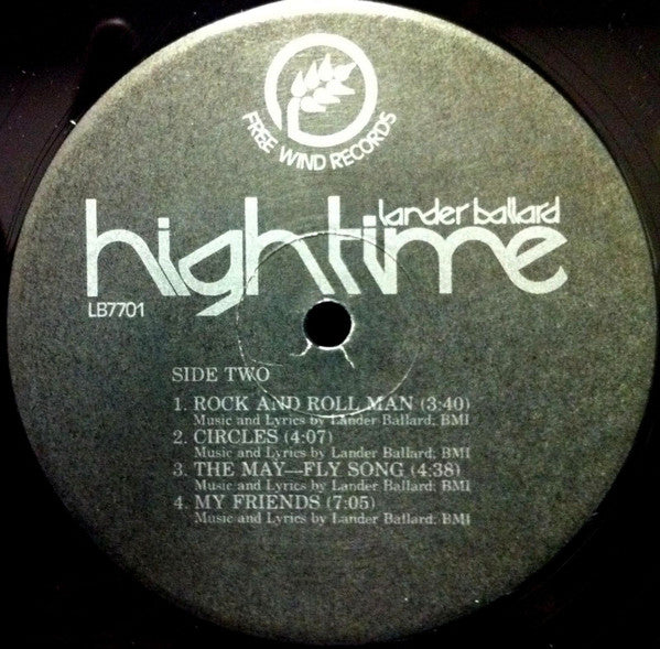 Lander Ballard - High Time - VG+ LP Record 1977 Free Wind USA Vinyl - Psychedelic Rock / Psychedelic Rock - Shuga Records