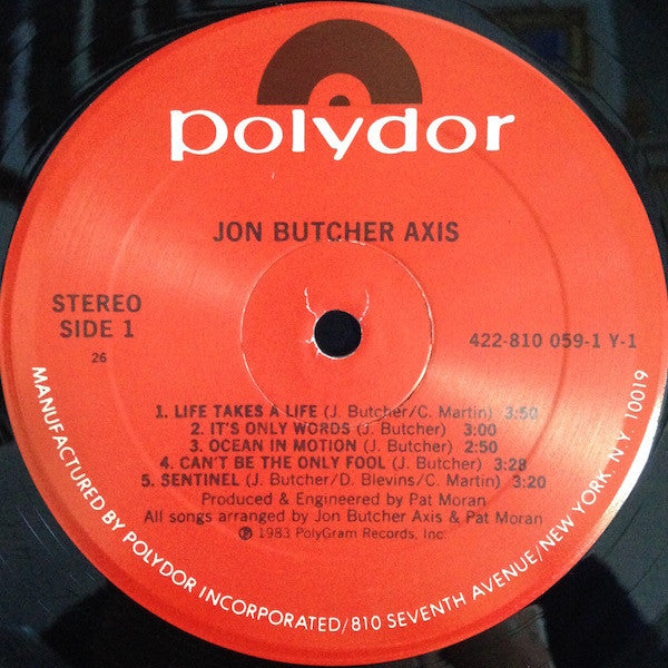 Jon Butcher Axis Jon Butcher Axis - Mint- LP Record 1983 Polydor USA Vinyl - New Wave / Pop Rock / Blues Rock - Shuga Records