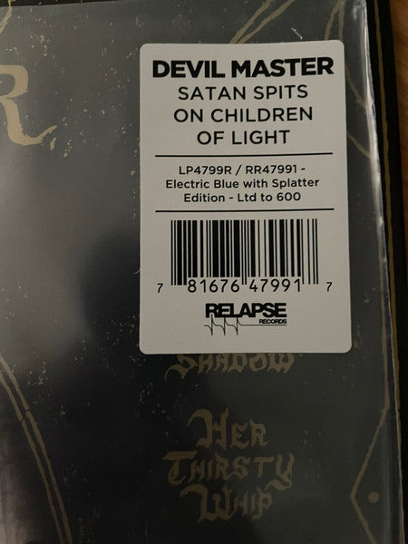 Devil Master - Satan Spits On Children Of Light (2019) - New LP Record 2022 Relapse USA Electric Blue With Rainbow Splatter Vinyl & Poster - Black Metal / Punk / Deathrock - Shuga Records