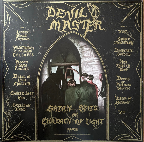 Devil Master - Satan Spits On Children Of Light (2019) - New LP Record 2022 Relapse USA Electric Blue With Rainbow Splatter Vinyl & Poster - Black Metal / Punk / Deathrock - Shuga Records