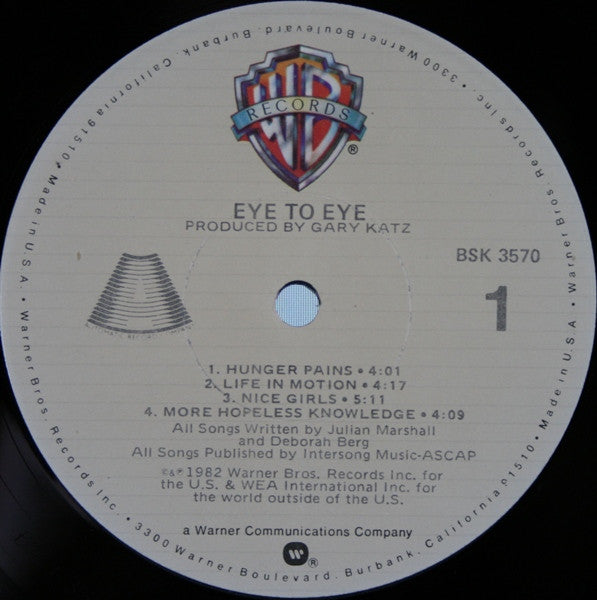 Eye To Eye - Eye To Eye - Mint- LP Record 1982 Warner Automatic USA Vinyl - Synth-pop / Pop Rock - Shuga Records
