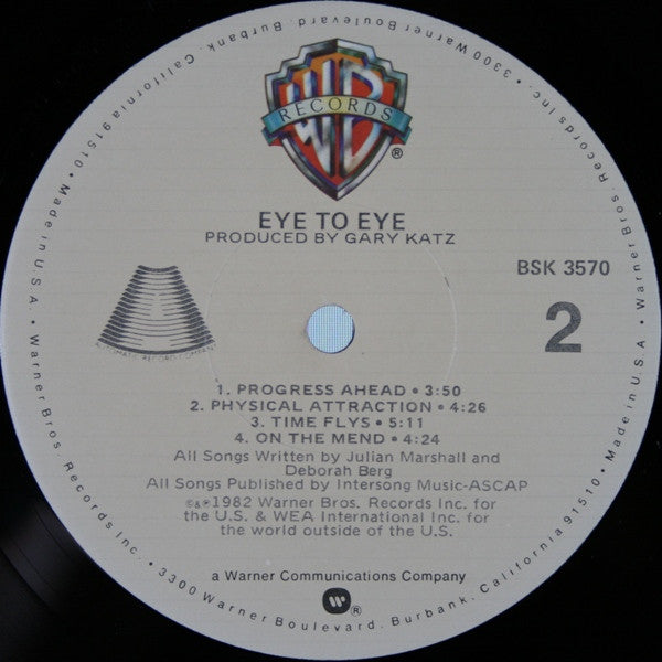 Eye To Eye - Eye To Eye - Mint- LP Record 1982 Warner Automatic USA Vinyl - Synth-pop / Pop Rock - Shuga Records