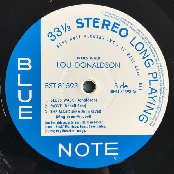 Lou Donaldson - Blues Walk (1958) - New LP Record 2022 Blue Note 180 gram Vinyl - Jazz / Hard Bop - Shuga Records