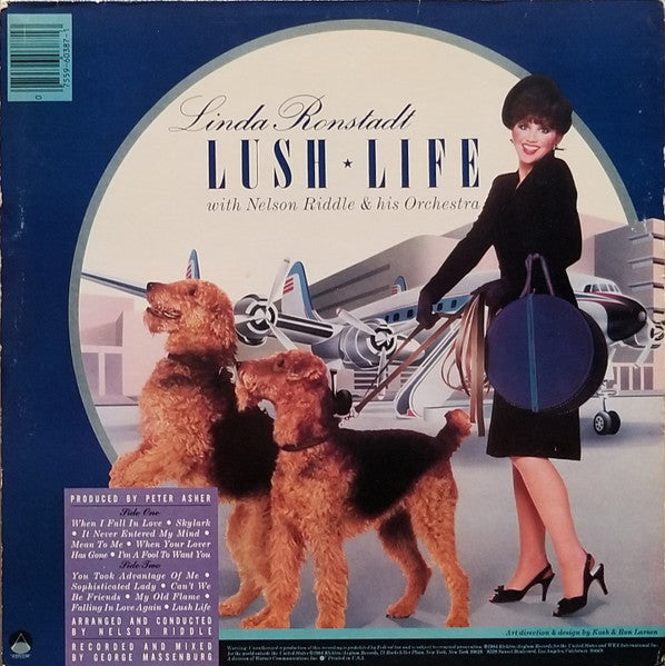 Linda Ronstadt With Nelson Riddle & His Orchestra - Lush Life - VG+ LP Record 1984 Asylum USA Vinyl - Pop / Vocal / Jazz - Shuga Records