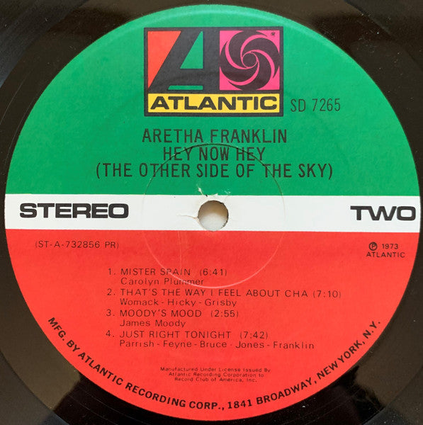 Aretha Franklin - Hey Now Hey (The Other Side Of The Sky) - VG+ LP Record 1973 Atlantic Club Edition USA Original Vinyl - Soul / Soul-Jazz - Shuga Records