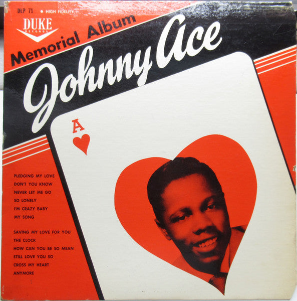 Johnny Ace - Memorial Album For Johnny Ace / Again Johnny Sings (1955) - VG LP Record 1961 Duke USA Mono Vinyl - Rhythm & Blues / Blues / Soul - Shuga Records