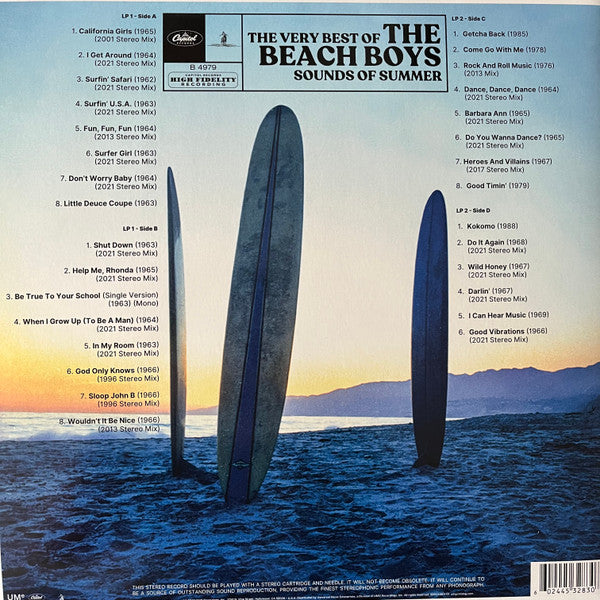 The Beach Boys - Sounds Of Summer: The Very Best Of The Beach Boys (2003) - Mint- 2 LP Record 2022 Capitol Brother Vinyl - Pop Rock / Surf Rock - Shuga Records