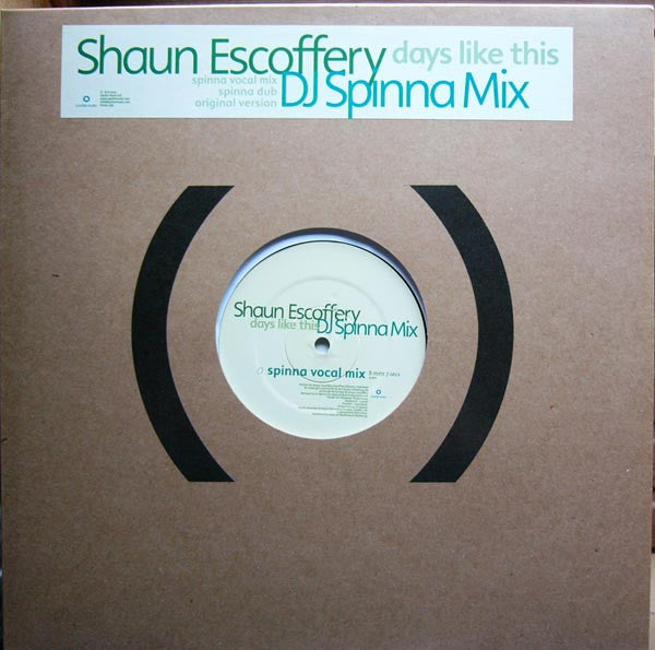 Shaun Escoffery - Days Like This - VG+ 12" Single Record 2001 Oyster Music UK Vinyl - Deep House / Garage House - Shuga Records
