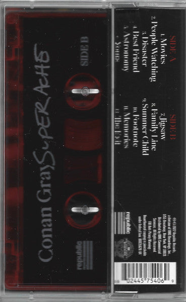 Conan Gray - Superache - New Album Cassette 2022 Republic Clear Red Tape - Indie Pop - Shuga Records