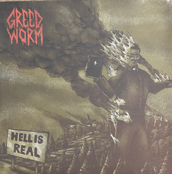 Greed Worm - Hell Is Real - Mint- LP Record 2022 Tomb Tree Clear Lathe Cut Vinyl - Rock / Hardcore / Grindcore / Crust - Shuga Records