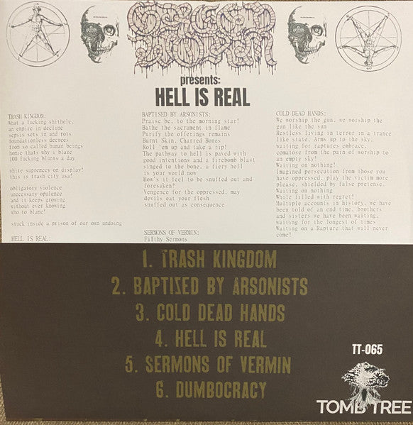 Greed Worm - Hell Is Real - Mint- LP Record 2022 Tomb Tree Clear Lathe Cut Vinyl - Rock / Hardcore / Grindcore / Crust - Shuga Records